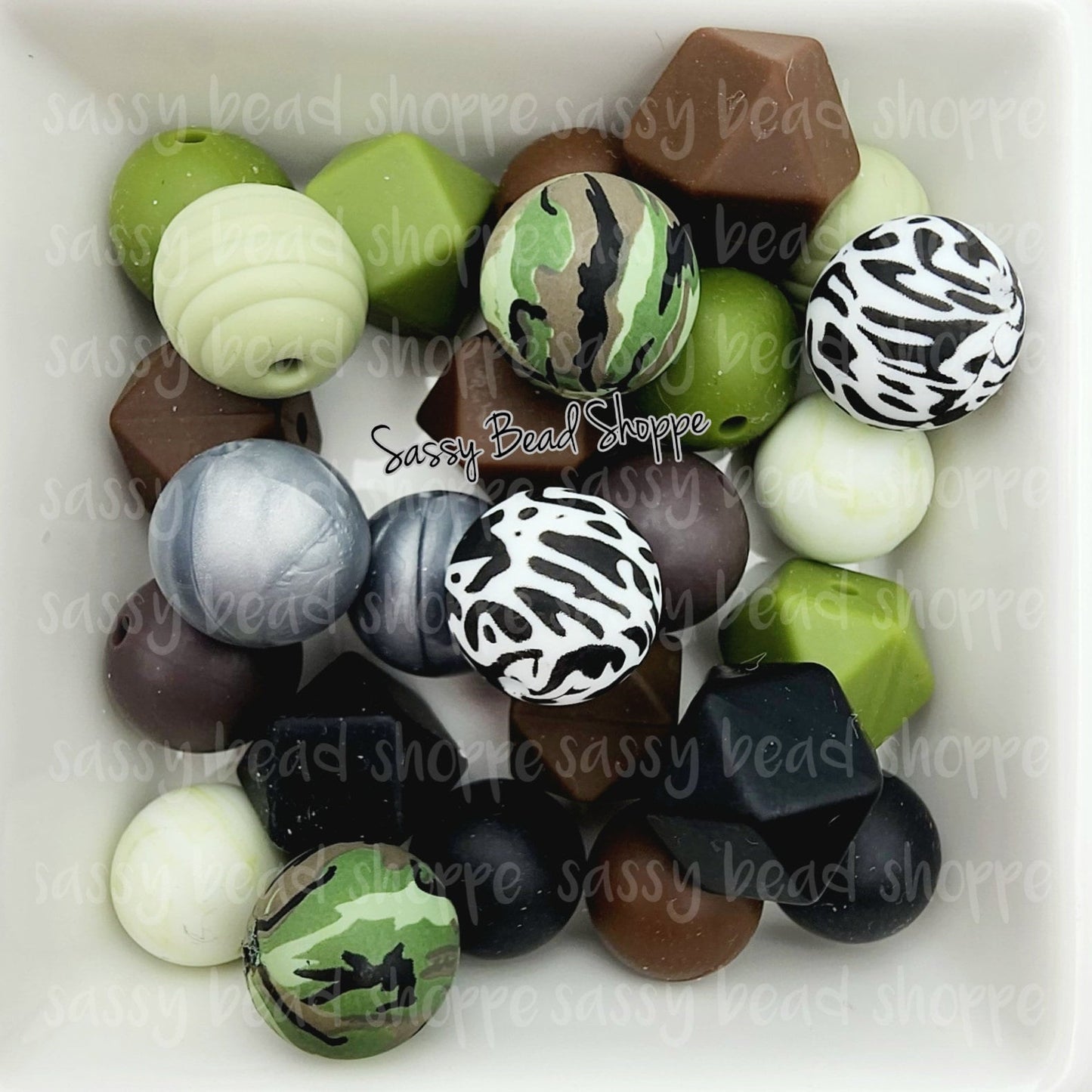 Camo Silicone Bead Mix - Sassy Bead Shoppe