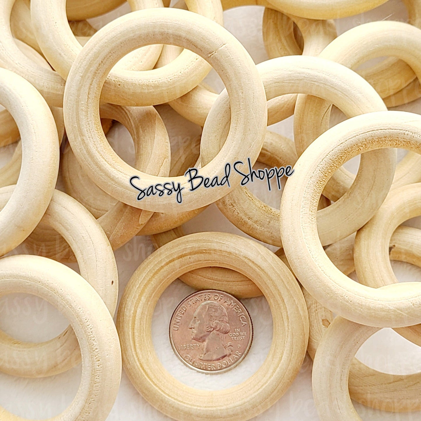 Natural Wood Ring 55mm 3 Count - Sassy Bead Shoppe