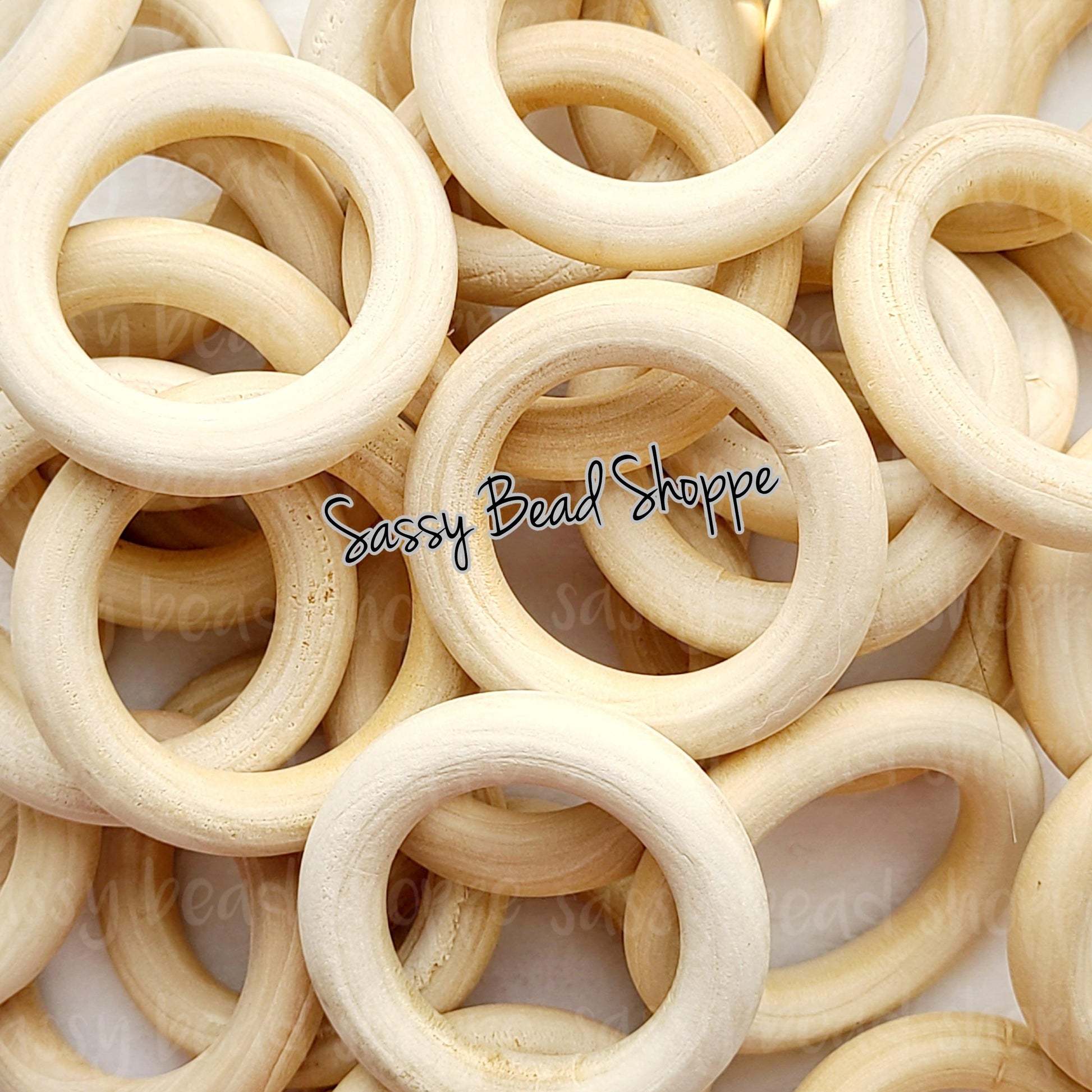 Natural Wood Ring 55mm 3 Count - Sassy Bead Shoppe