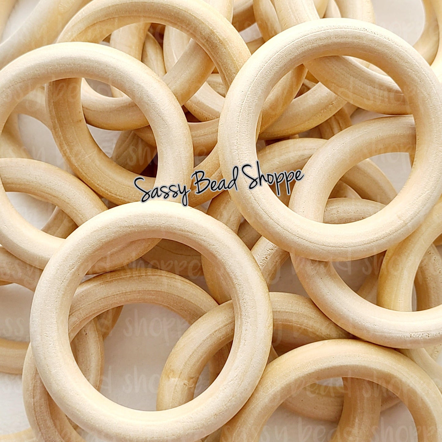 Natural Wood Ring 64mm 3 Count - Sassy Bead Shoppe