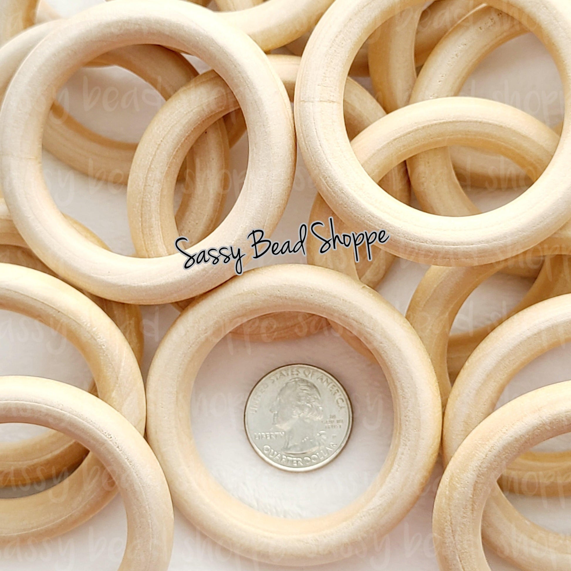 Natural Wood Ring 64mm 3 Count - Sassy Bead Shoppe