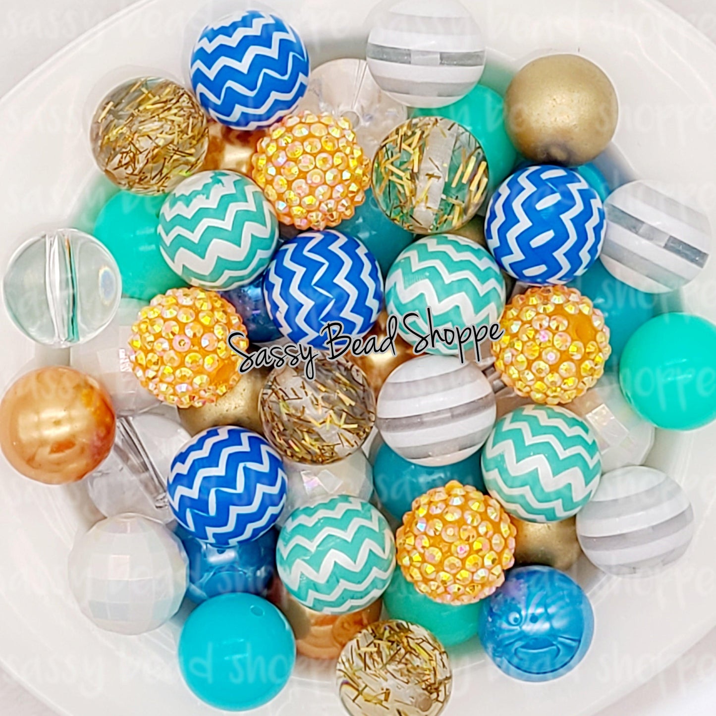 Ocean Waves Bubblegum Bead Mix - Sassy Bead Shoppe