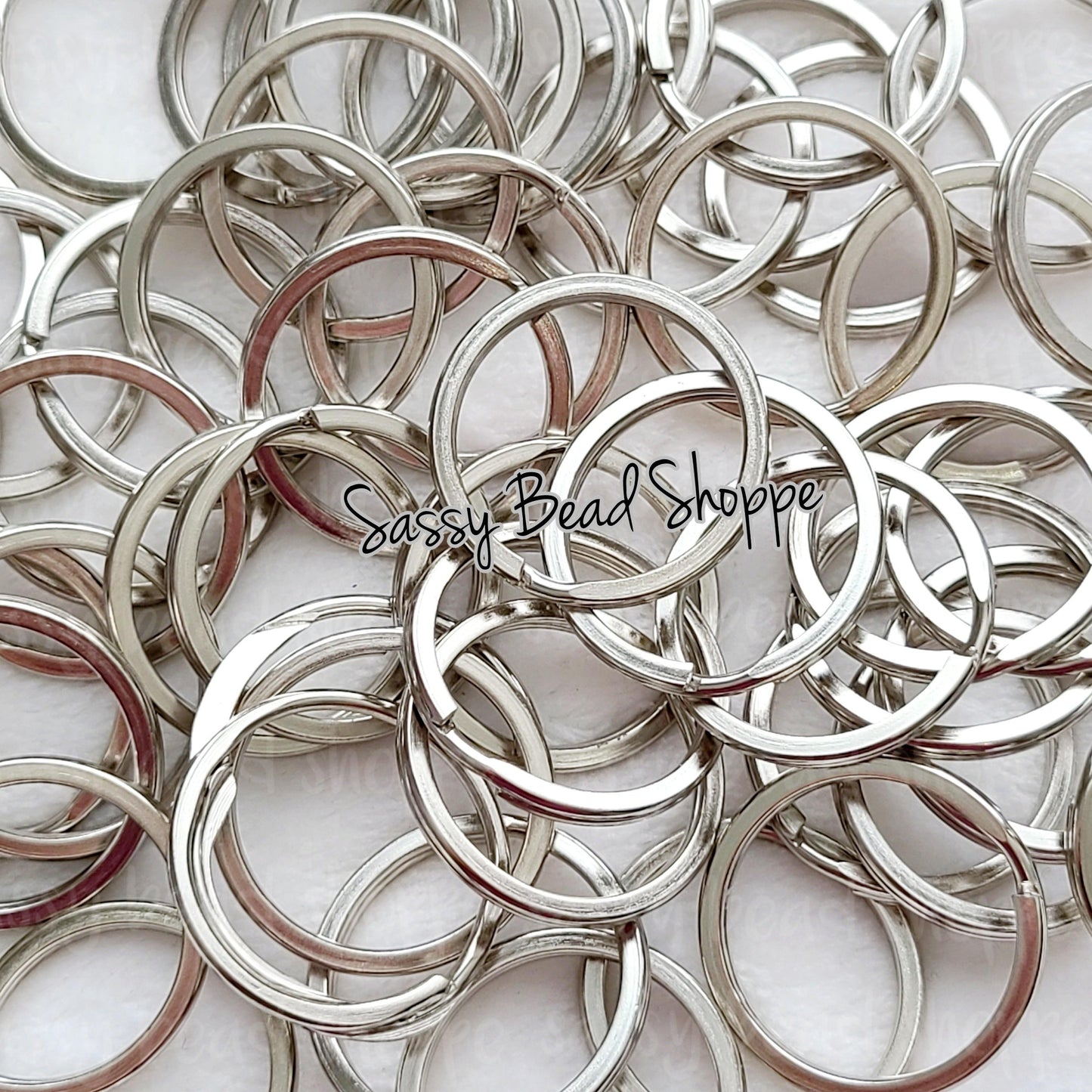 Silver 30mm Keychain/Lanyard Ring - Sassy Bead Shoppe