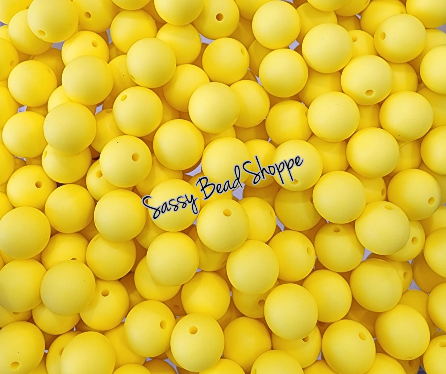 15mm Bright Yellow Silicone Beads - Sassy Bead Shoppe