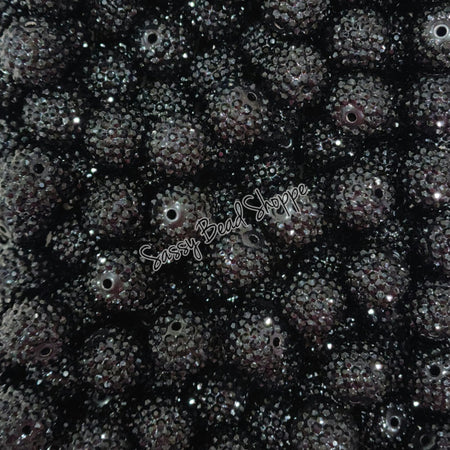 20MM Black Rhinestone Beads - Sassy Bead Shoppe