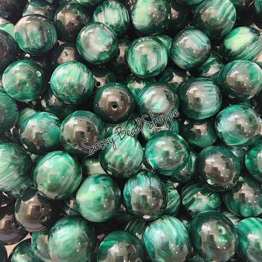 20MM Dark Green Marble Beads