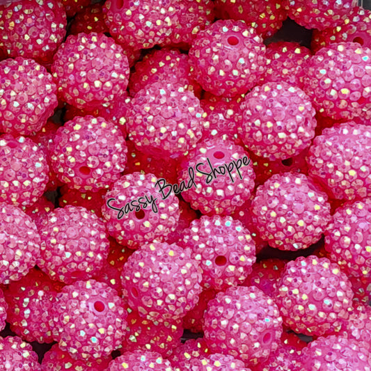 20MM Magenta Rhinestone Beads