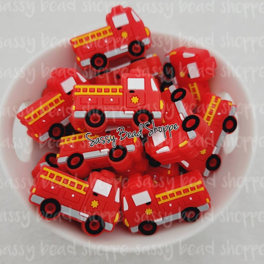 Sassy Bead Shoppe Fire Truck Focal Bead