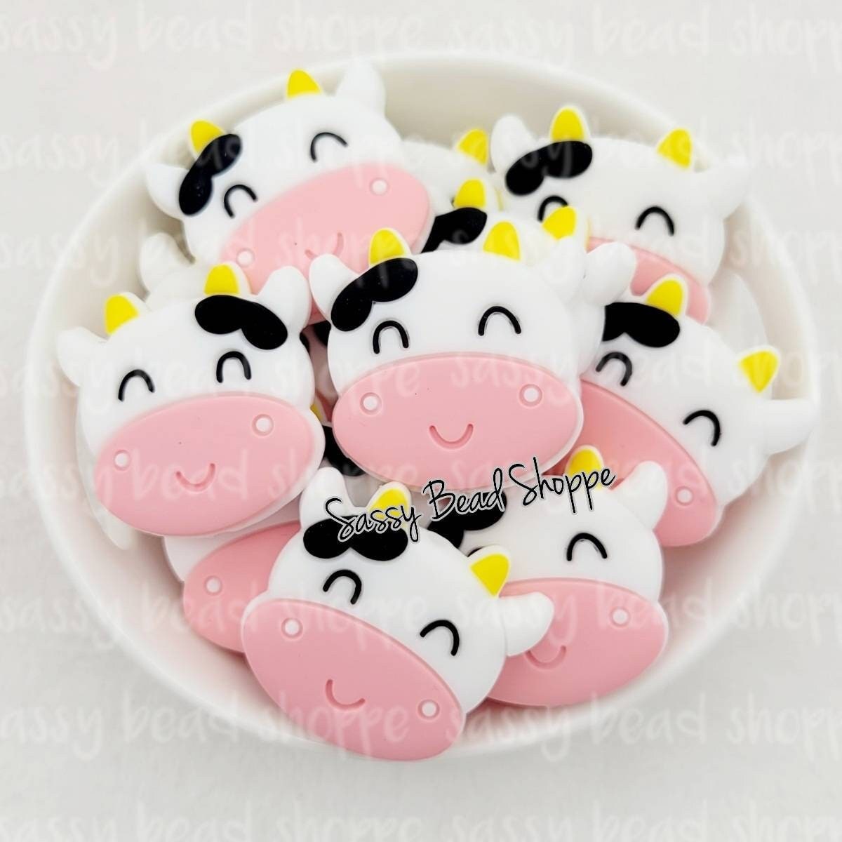 Sassy Bead Shoppe Pink Cow Focal Bead