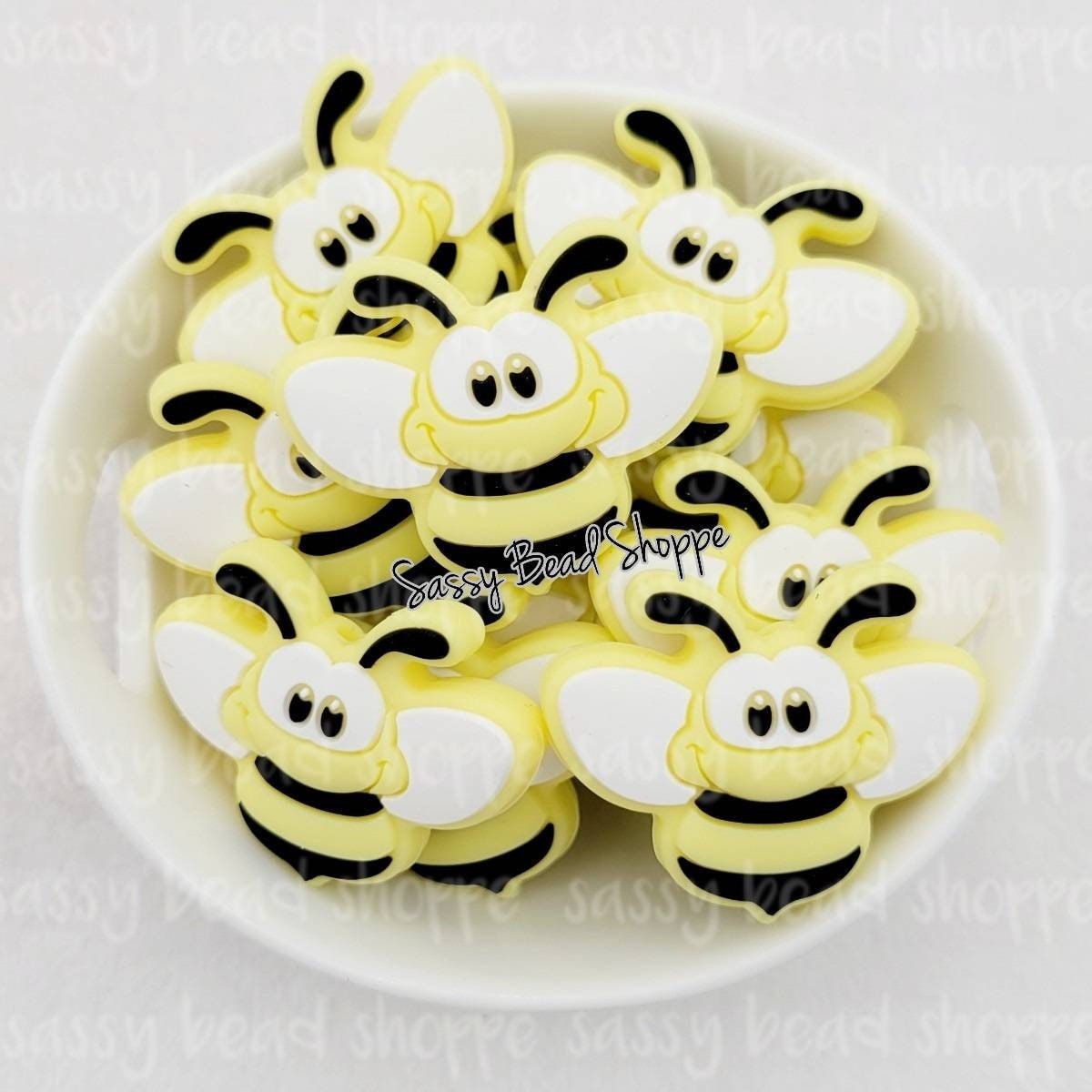 Sassy Bead Shoppe Light Yellow Bumble Bee Focal Bead