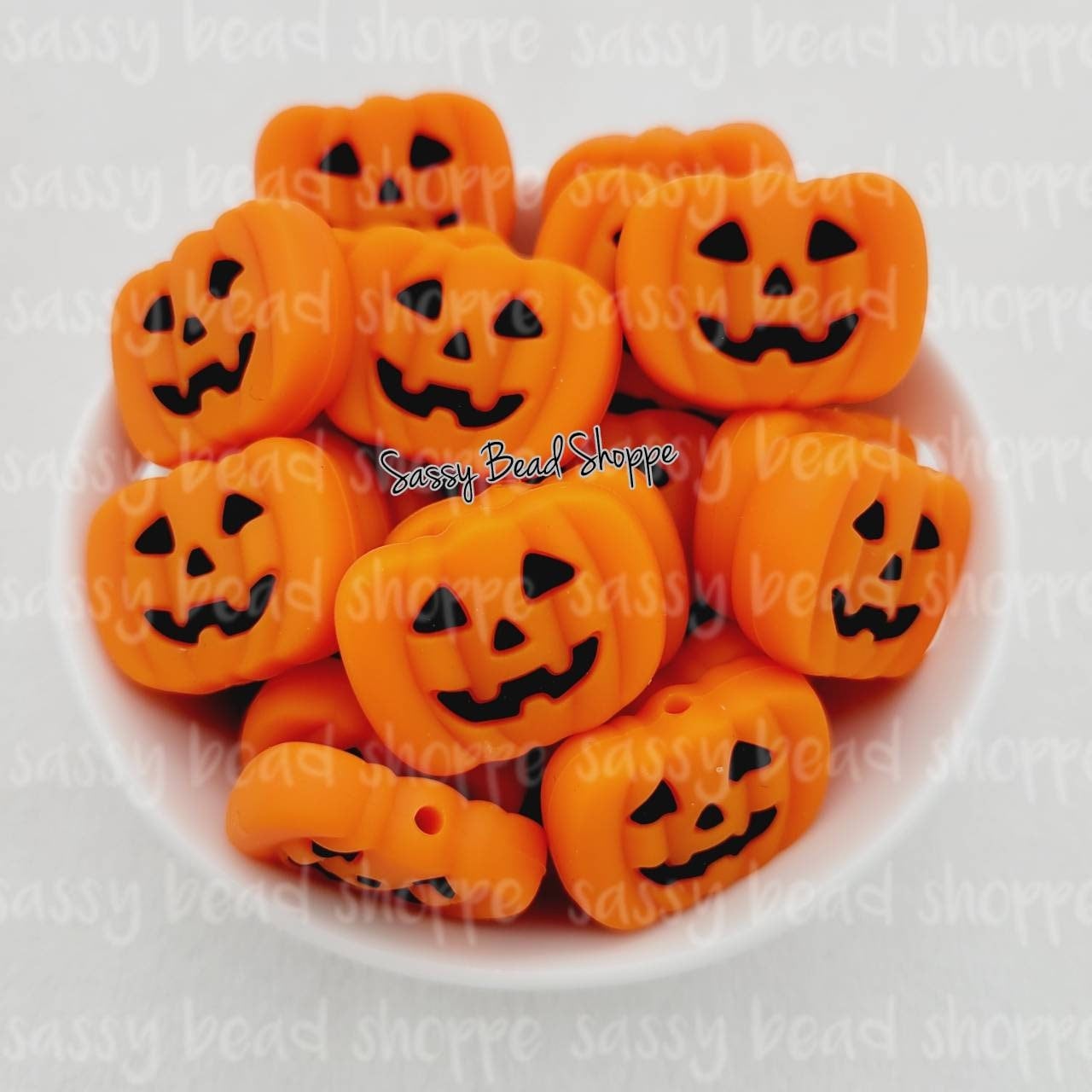 Sassy Bead Shoppe Orange Pumpkin Focal Bead