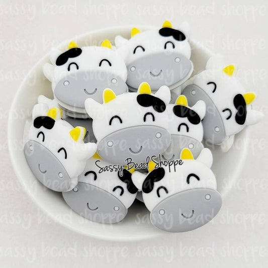 Sassy Bead Shoppe Gray Cow Focal Bead