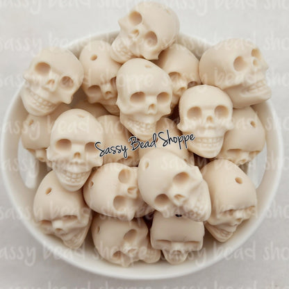 Sassy Bead Shoppe Beige Skull Focal Bead