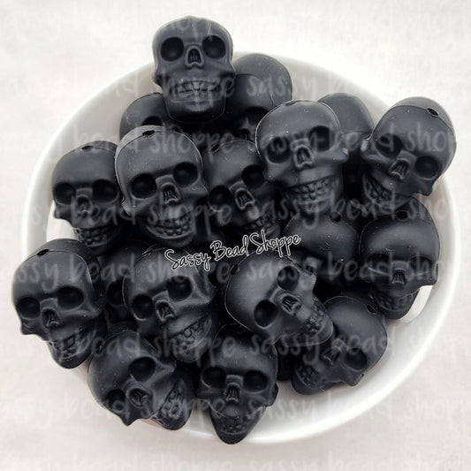 Sassy Bead Shoppe Black Skull Focal Bead