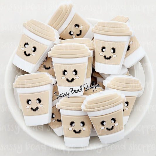 Beige Cream Coffee Cup Bead