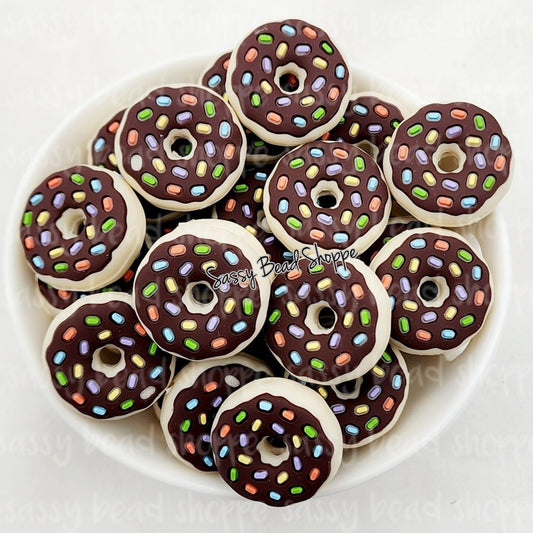 Sassy Bead Shoppe Chocolate Sprinkle Donut Focal Bead