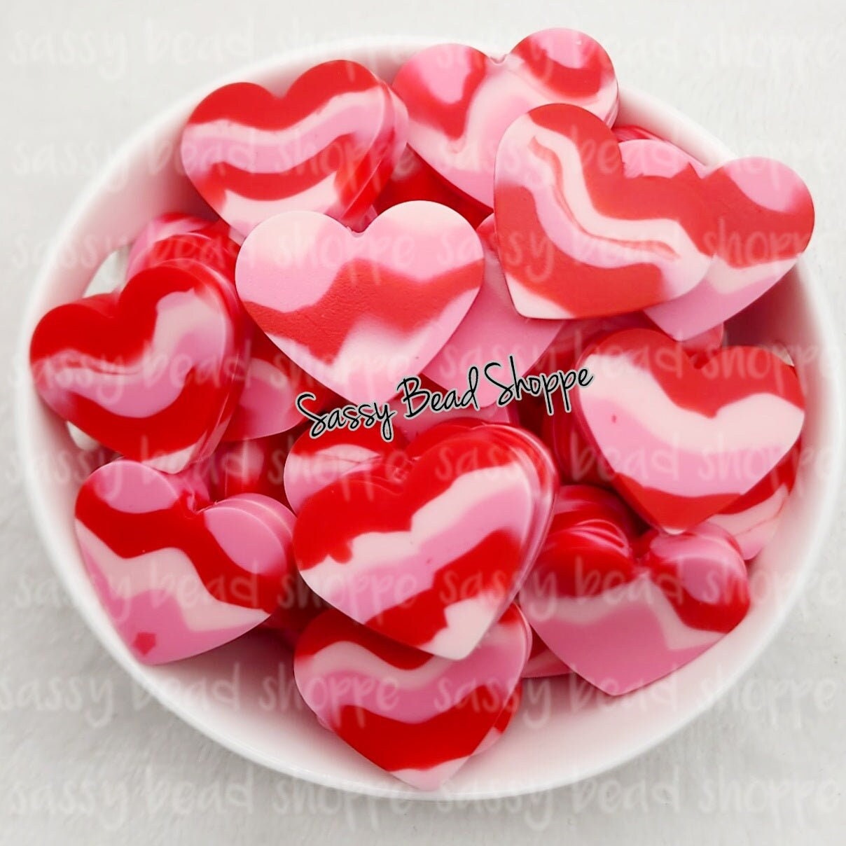 20mm Tie Dye Heart Focal Bead - Sassy Bead Shoppe