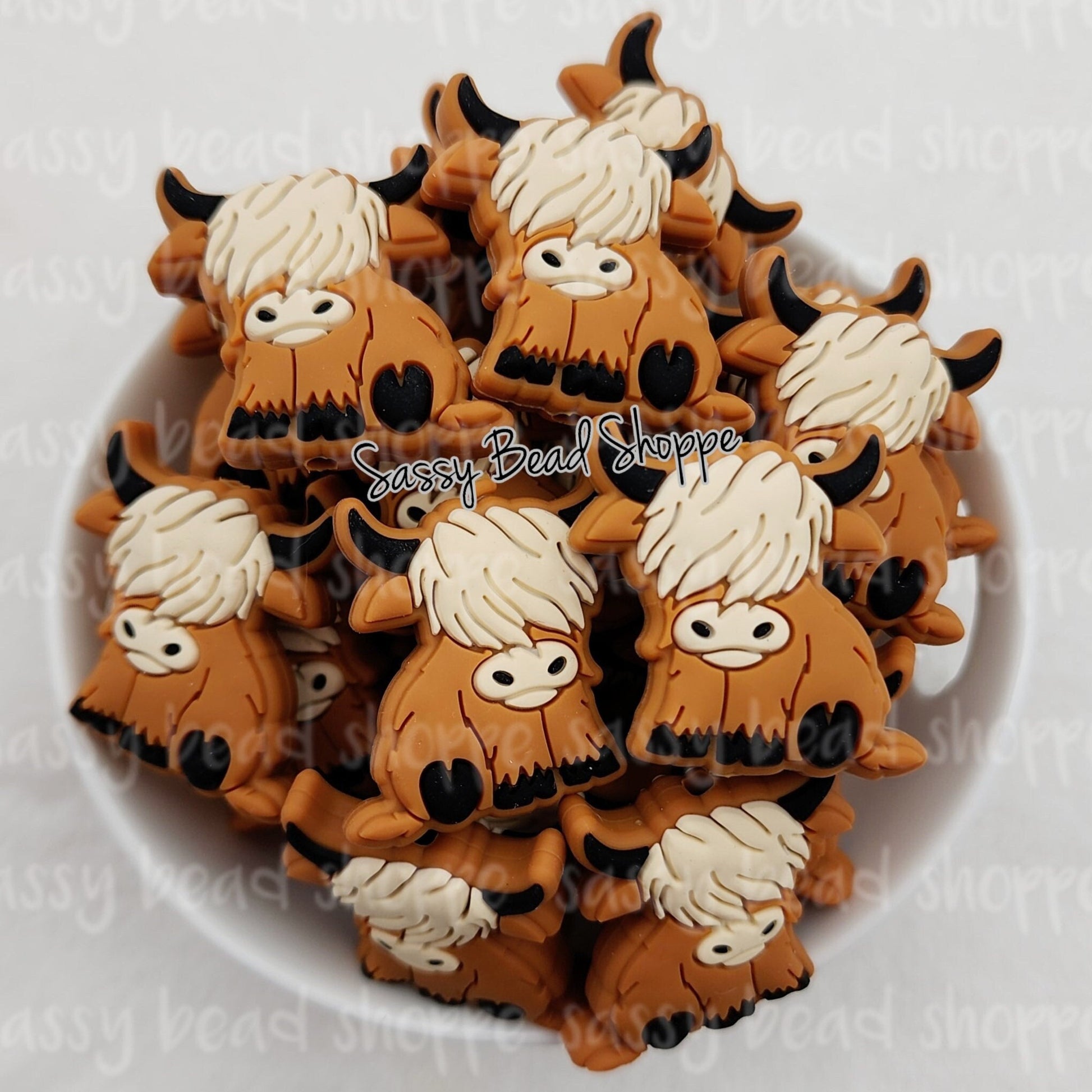 Sassy Bead Shoppe Highland Cow Caramel Focal Bead