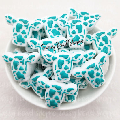 Sassy Bead Shoppe Turquoise Cow Head Focal Bead