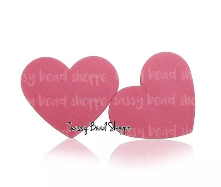 20mm Pink Heart Focal Bead