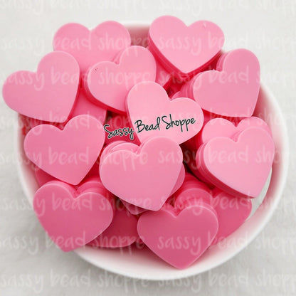 20mm Pink Heart Focal Bead - Sassy Bead Shoppe