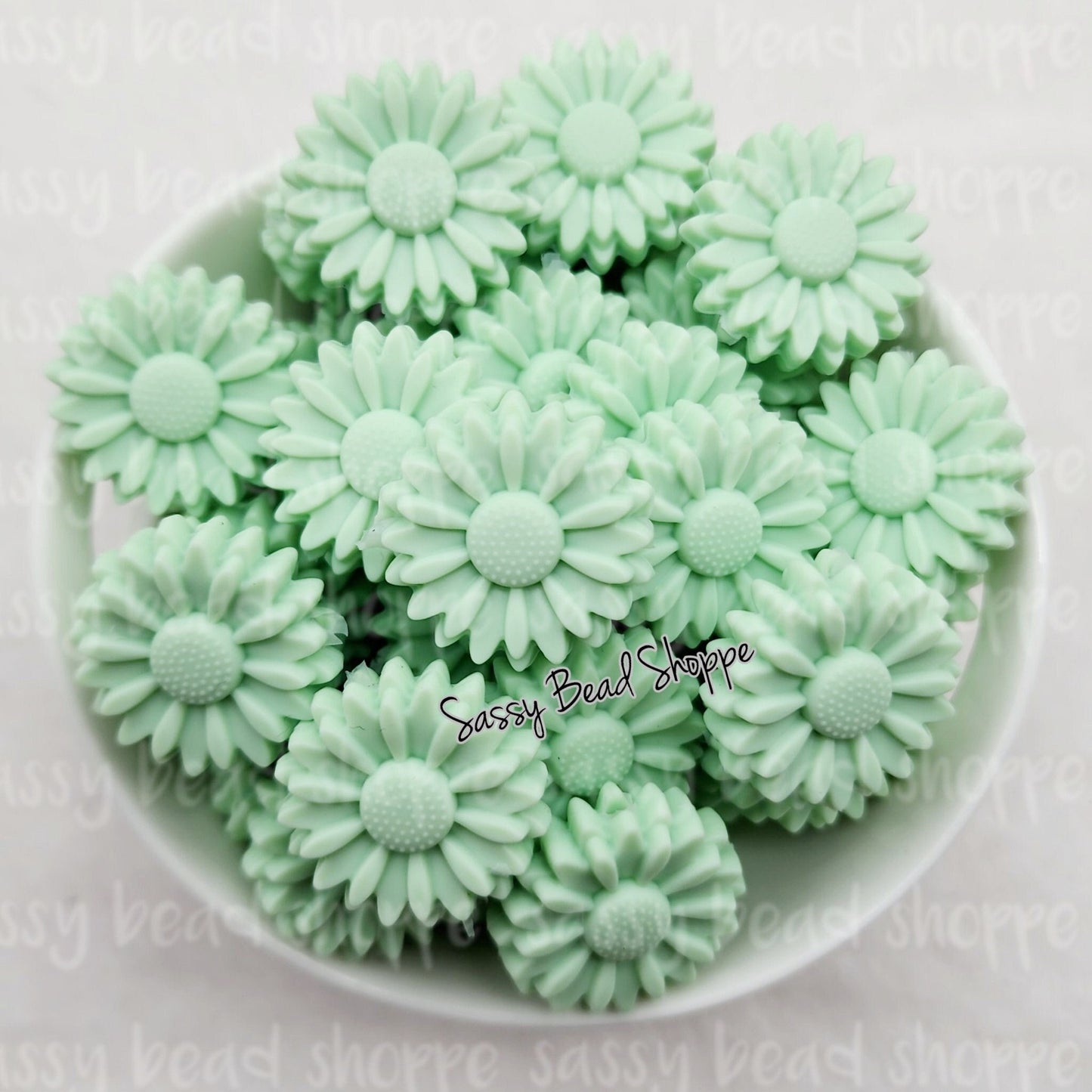 Sassy Bead Shoppe Mint Daisy Focal Bead