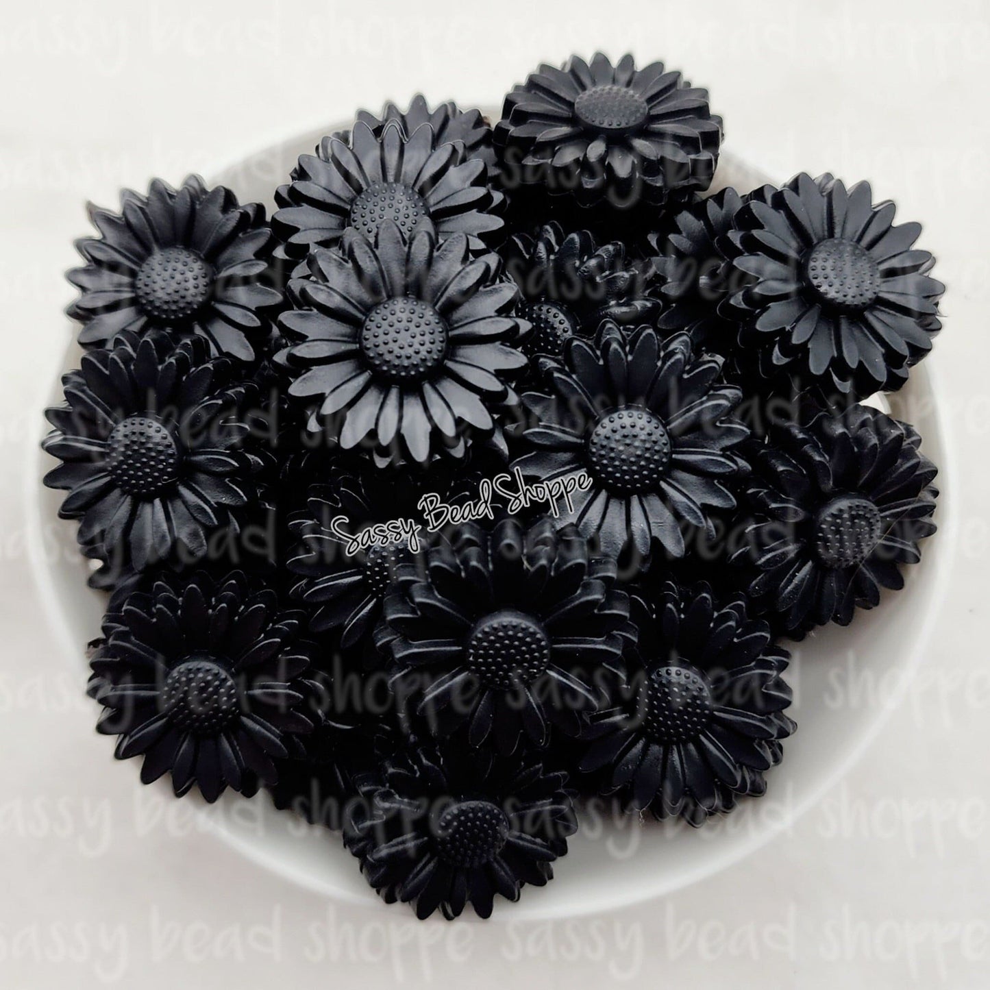 Sassy Bead Shoppe Black Daisy Focal Bead