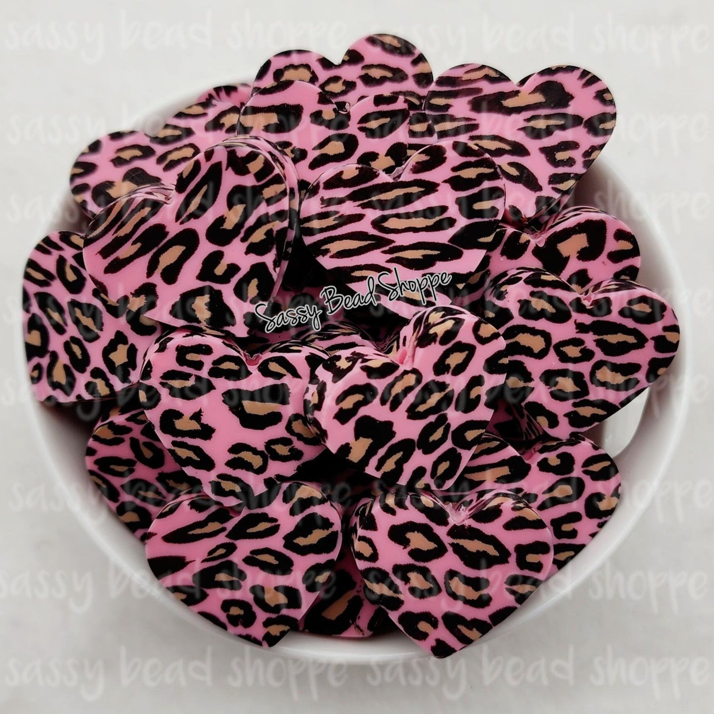 Sassy Bead Shoppe Pink Leopard Focal Bead