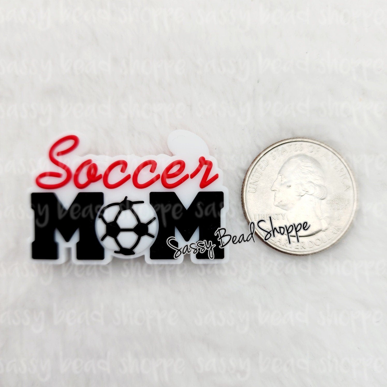 Sassy Bead Shoppe Soccer Mom Focal Bead campared to quater