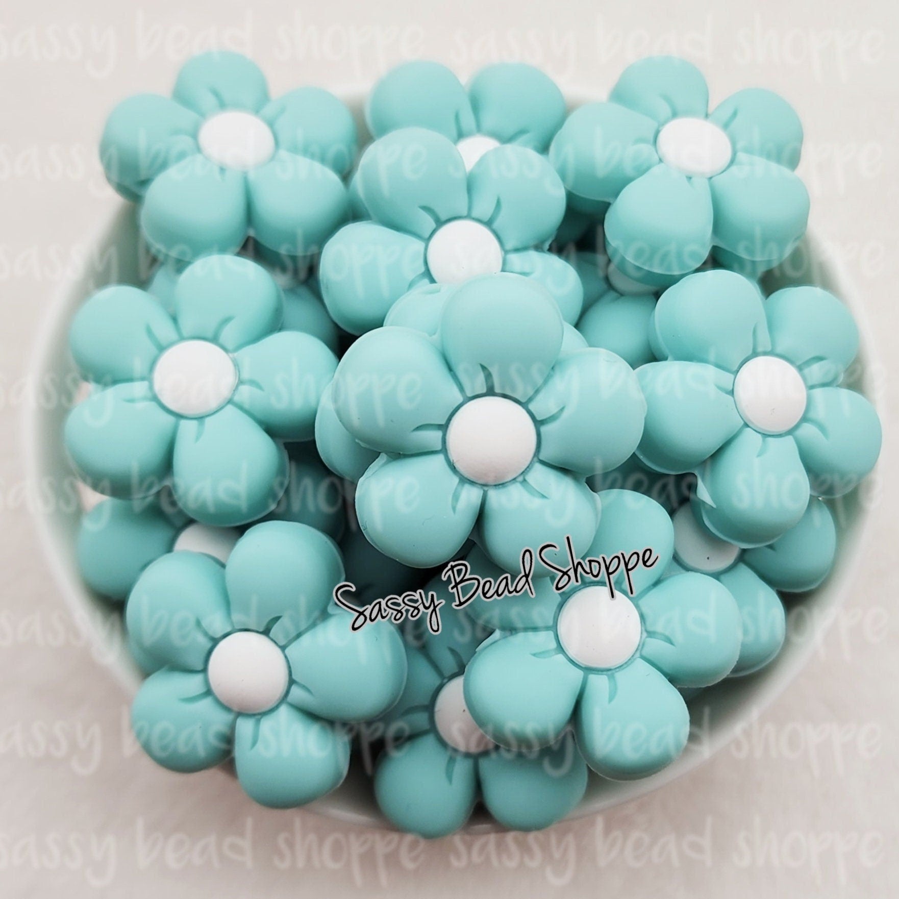 Sassy Bead Shoppe Turquoise Flower Focal Bead