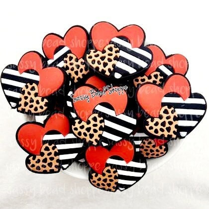 Sassy Bead Shoppe Triple Heart Focal Bead