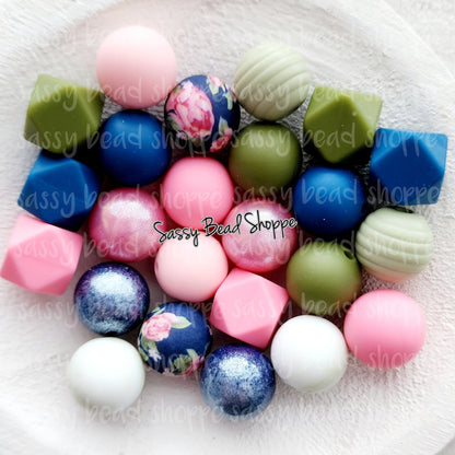 Wild Rose Silicone Bead Mix