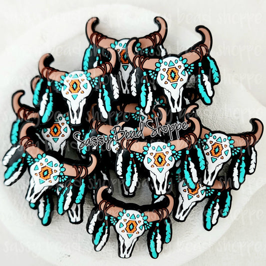 Sassy Bead Shoppe
Aztec Skull Head Focal Bead