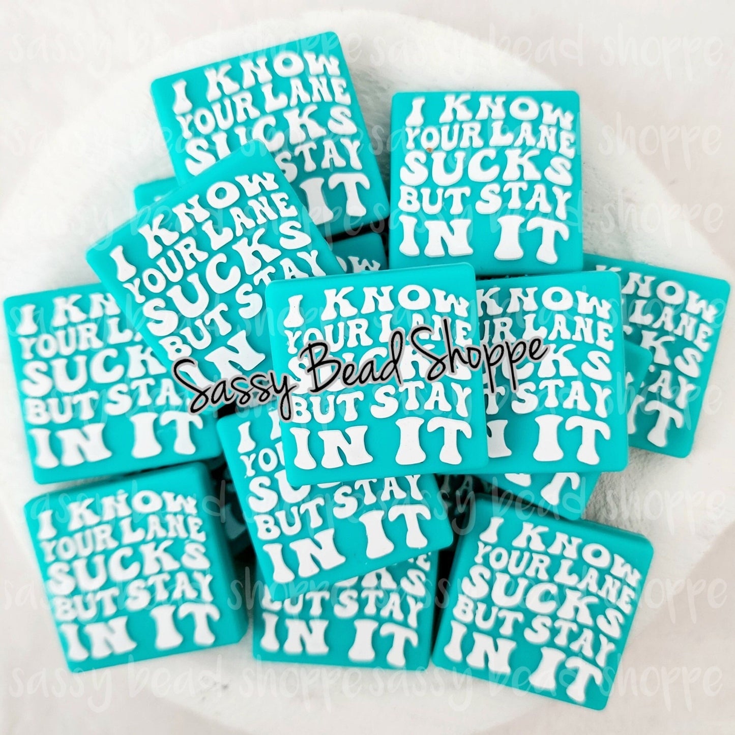 Sassy Bead Shoppe Turquoise Your Lane Sucks Focal Bead