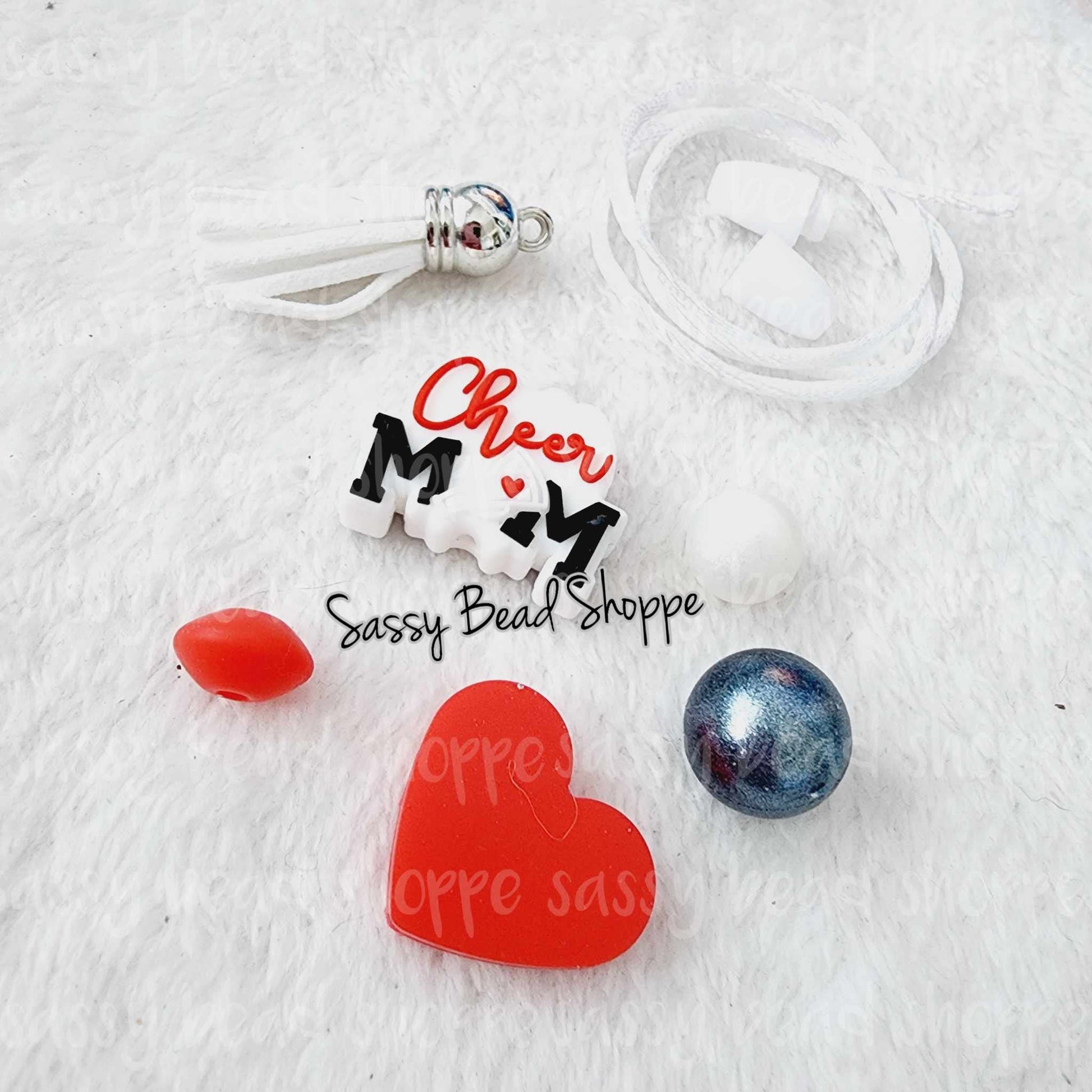 Sassy Bead Shoppe Cheer Sports Mom Car Charm What you will receive in your kit