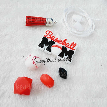 Sassy Bead Shoppe Baseball Sports Mom Car Charm What you will receive in your kit