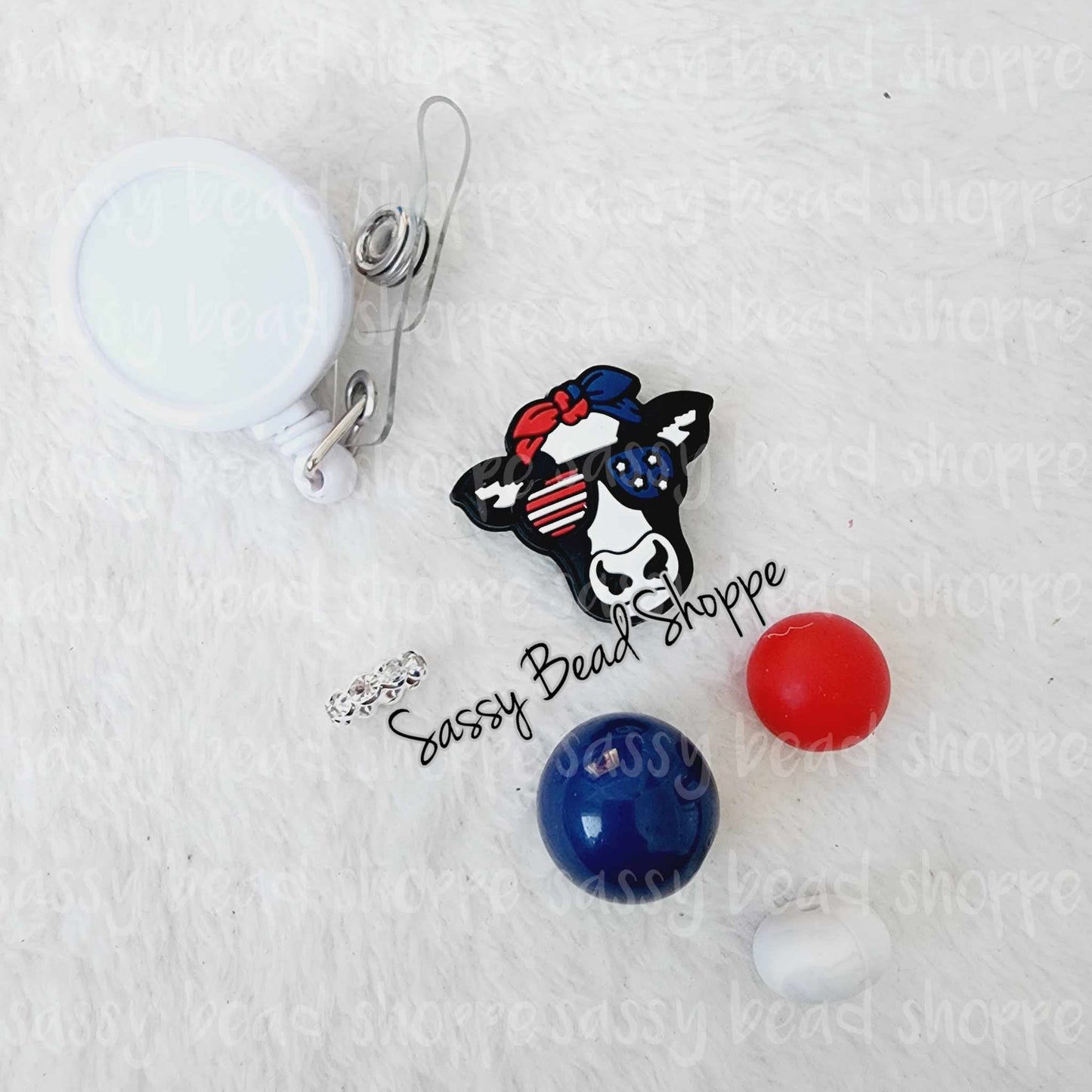 Sassy Bead Shoppe USA Badge Reel What you will receive in your kit