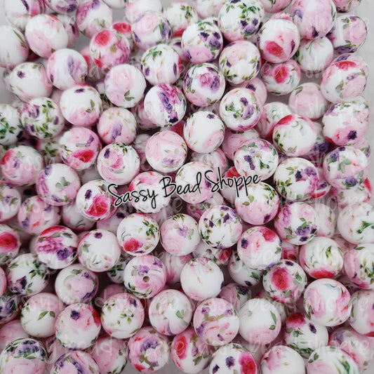 Sassy Bead Shoppe Pink & Purple Flower Silicone Beads