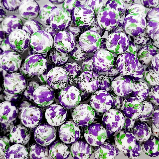 Sassy Bead Shoppe Purple Flower Silicone Beads