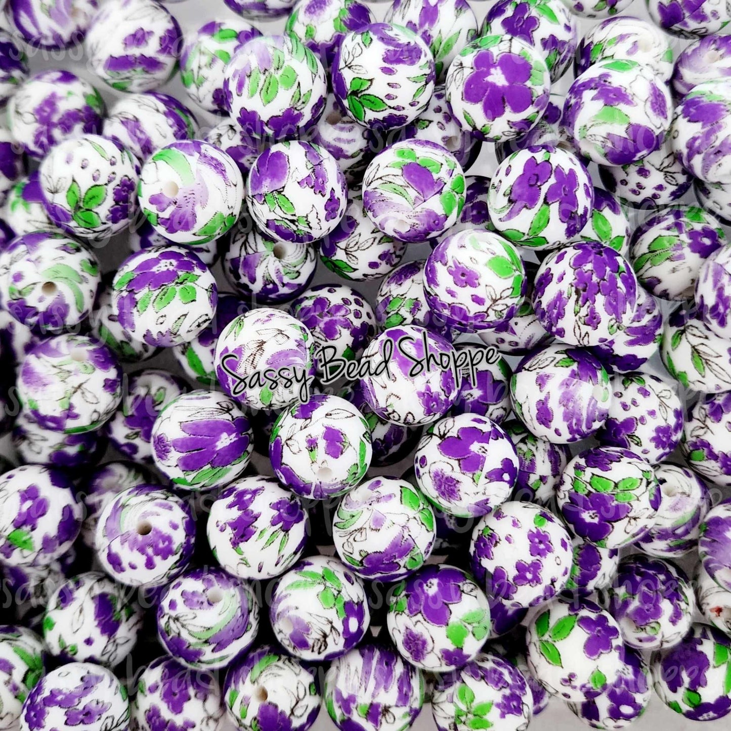 Sassy Bead Shoppe
Purple Flower Silicone Beads
