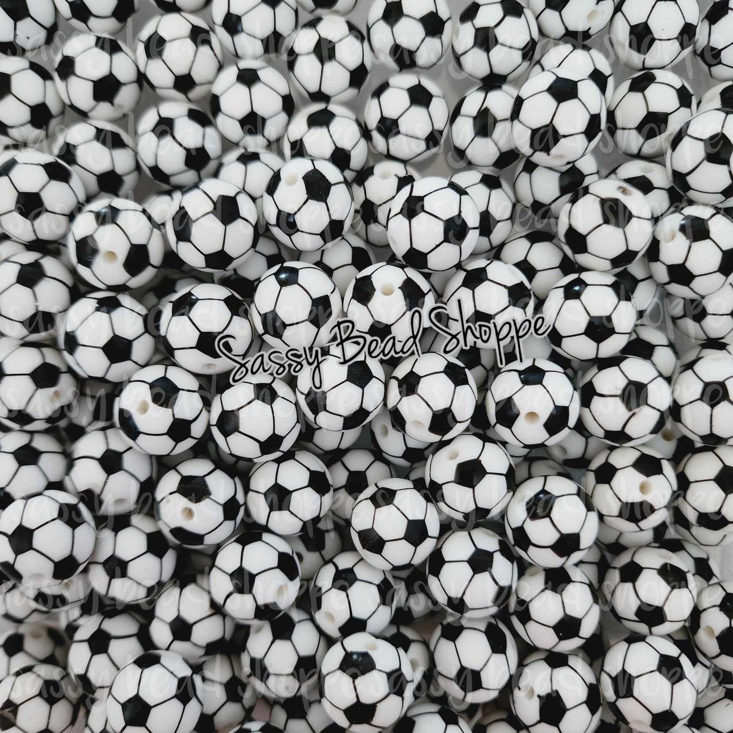 15mm Soccer Silicone Beads - Sassy Bead Shoppe