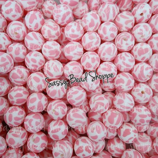 Sassy Bead Shoppe Pink Cow Silicone Beads