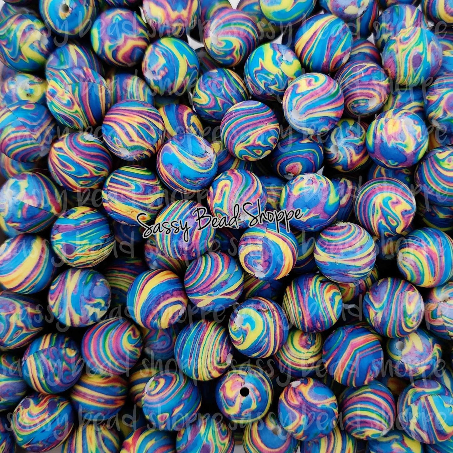 Sassy Bead Shoppe Tie Dye Swirl Silicone Beads