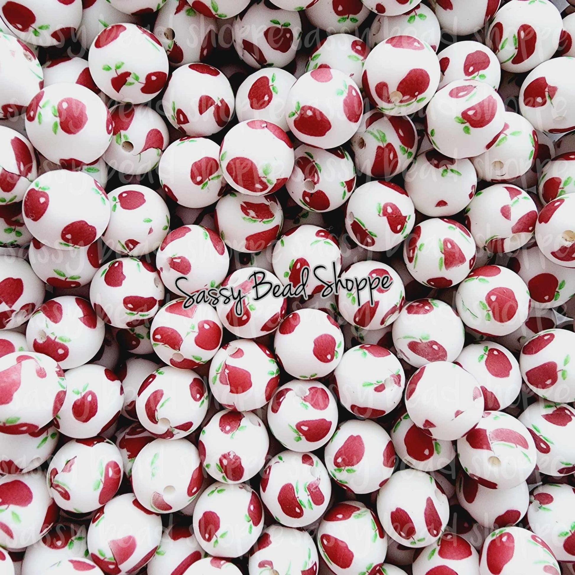 Sassy Bead Shoppe Apple Silicone Beads