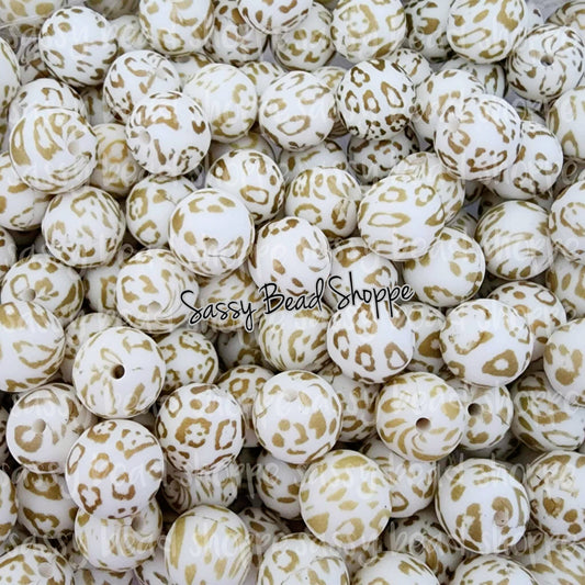 Sassy Bead Shoppe Gold Leopard Silicone Beads
