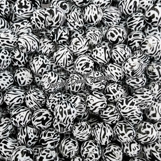 Sassy Bead Shoppe Zebra Silicone Beads