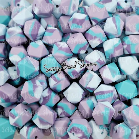 Sassy Bead Shoppe Ocean Mini Hexagon Silicone Beads