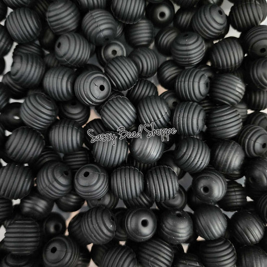 Sassy Bead Shoppe Black Stripe Silicone Beads