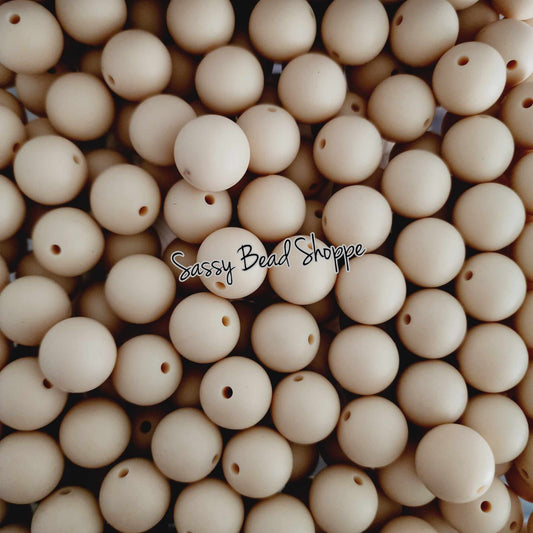 15mm Oatmeal Silicone Beads - Sassy Bead Shoppe