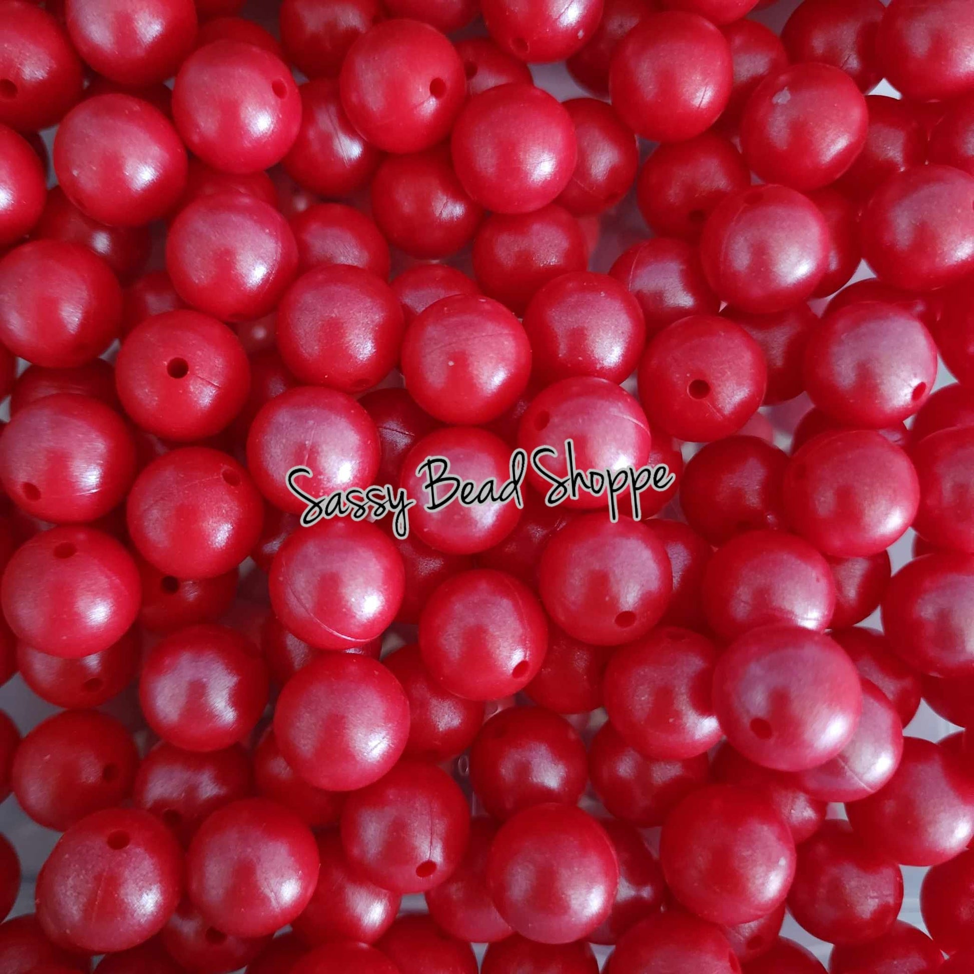 Sassy Bead Shoppe Red Shimmer Silicone Beads